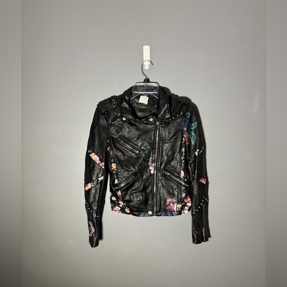 Blank NYC Floral Faux Leather Moto Biker Jacket Size XS - Picture 2 of 4